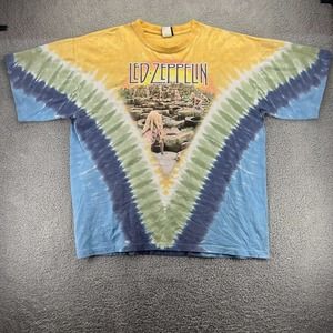 Vintage Liquid Blue Led Zepplin House of the Holy T Shirt Mens 2XL Tie Dye 2003